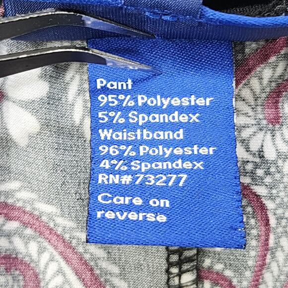 Apt 9 Pants Womens L Black White Floral Pull On Ruched Waist Wide Crop Palazzo - Picture 4 of 10